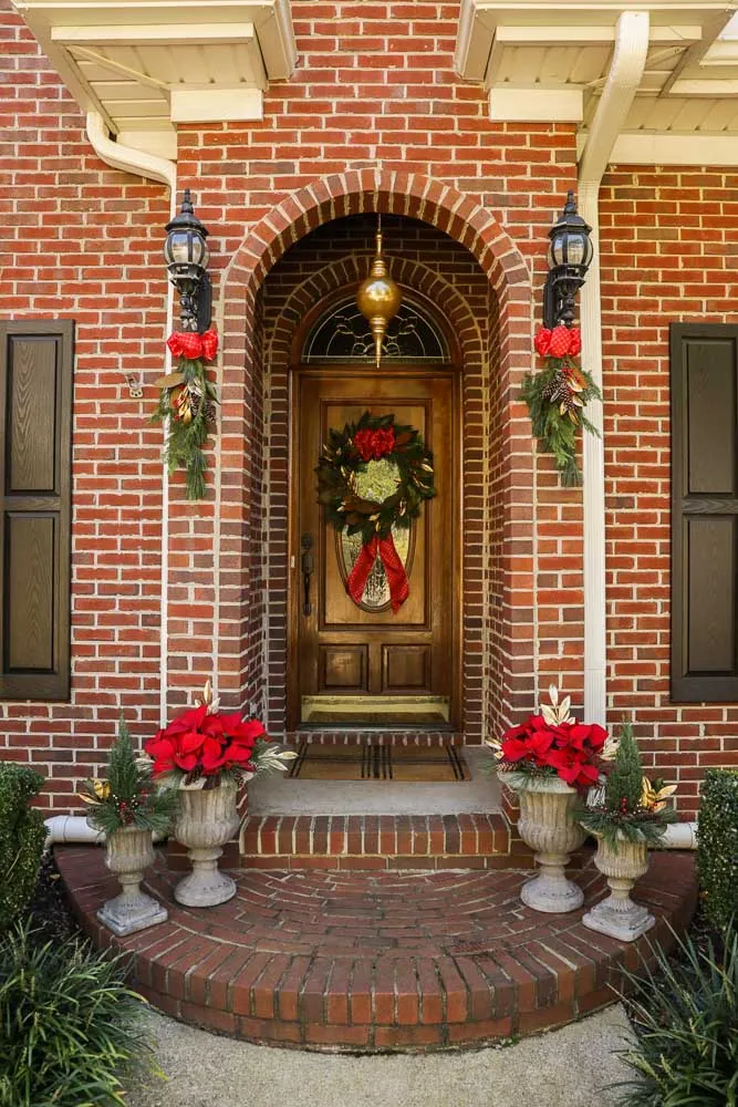 Brick Colonial Holiday Entry